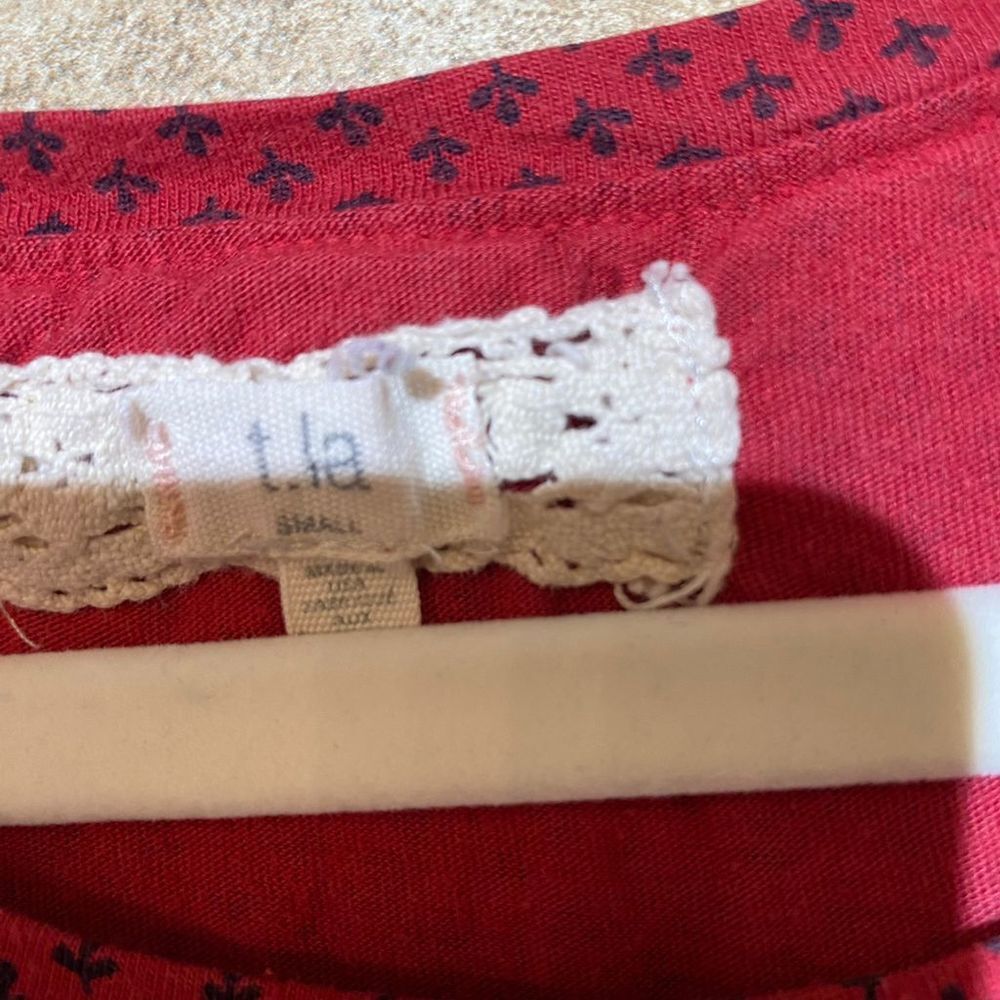 Anthropologie T.la Women's Polka Dot Long Sleeve Red Blouse Size XS - Picture 2 of 4